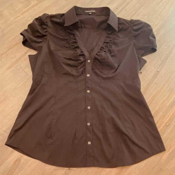 Express Design Studio Blouse Womens XL y2k Babydoll Ruffle Whimsigoth Goth Fairy - Picture 1 of 12